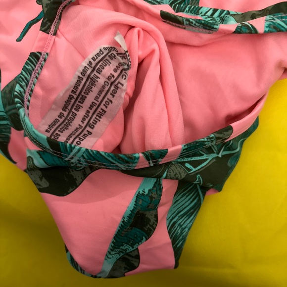 *NEW* JUNIOR PLUS Tropic Palm CORAL Swimsuit - Picture 8 of 12